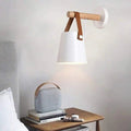 Applique murale scandinave en bois, version blanche ou noire, blanc
