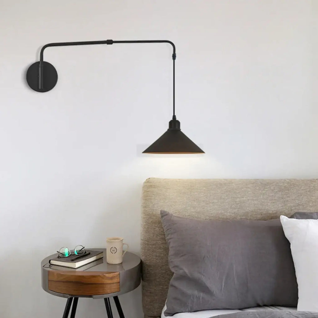 Applique scandinave à bras orientable, deux formes d'abat-jour