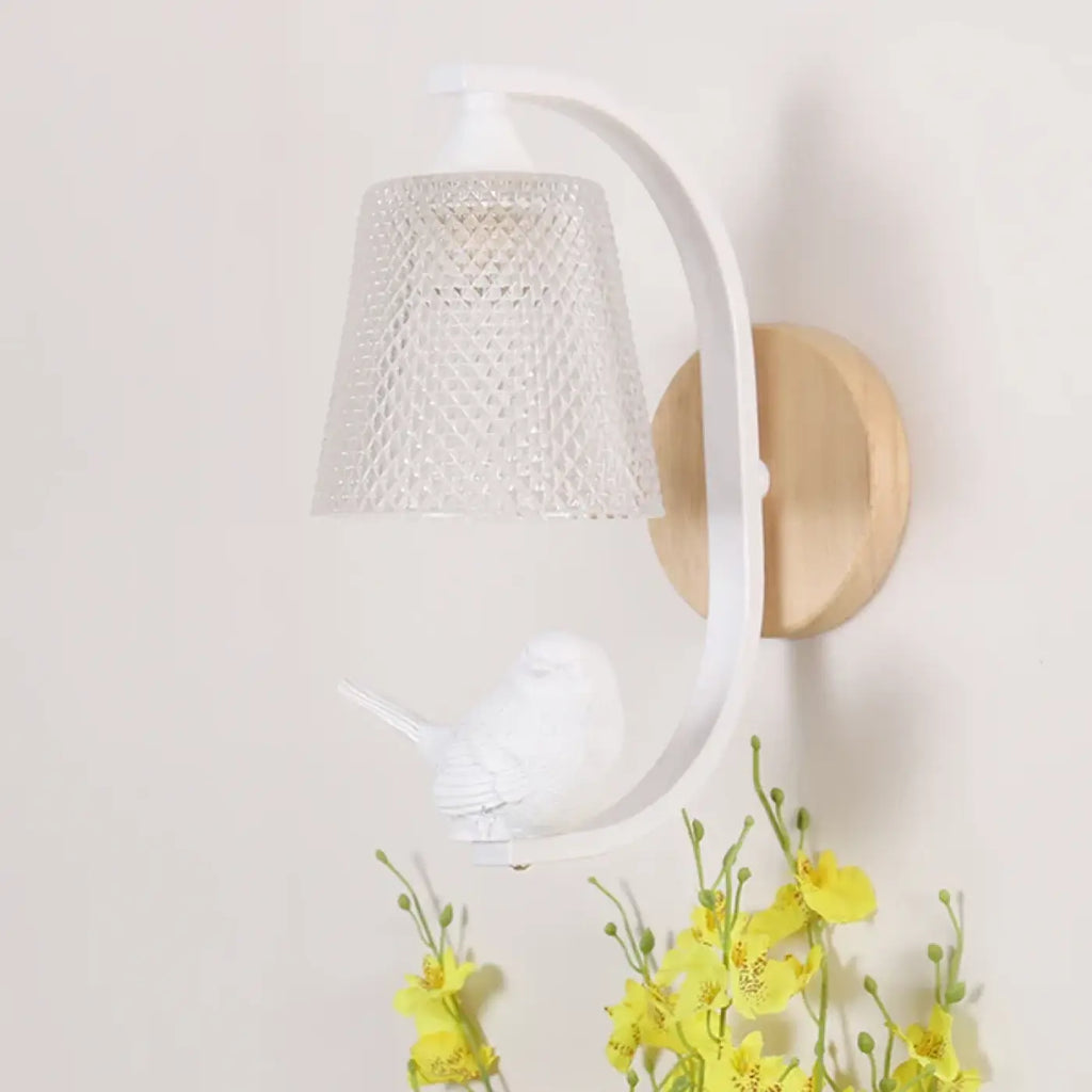 Applique murale moineau, style scandinave, noire ou blanche
