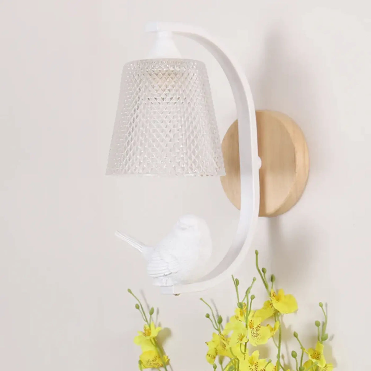 Applique murale moineau, style scandinave, noire ou blanche
