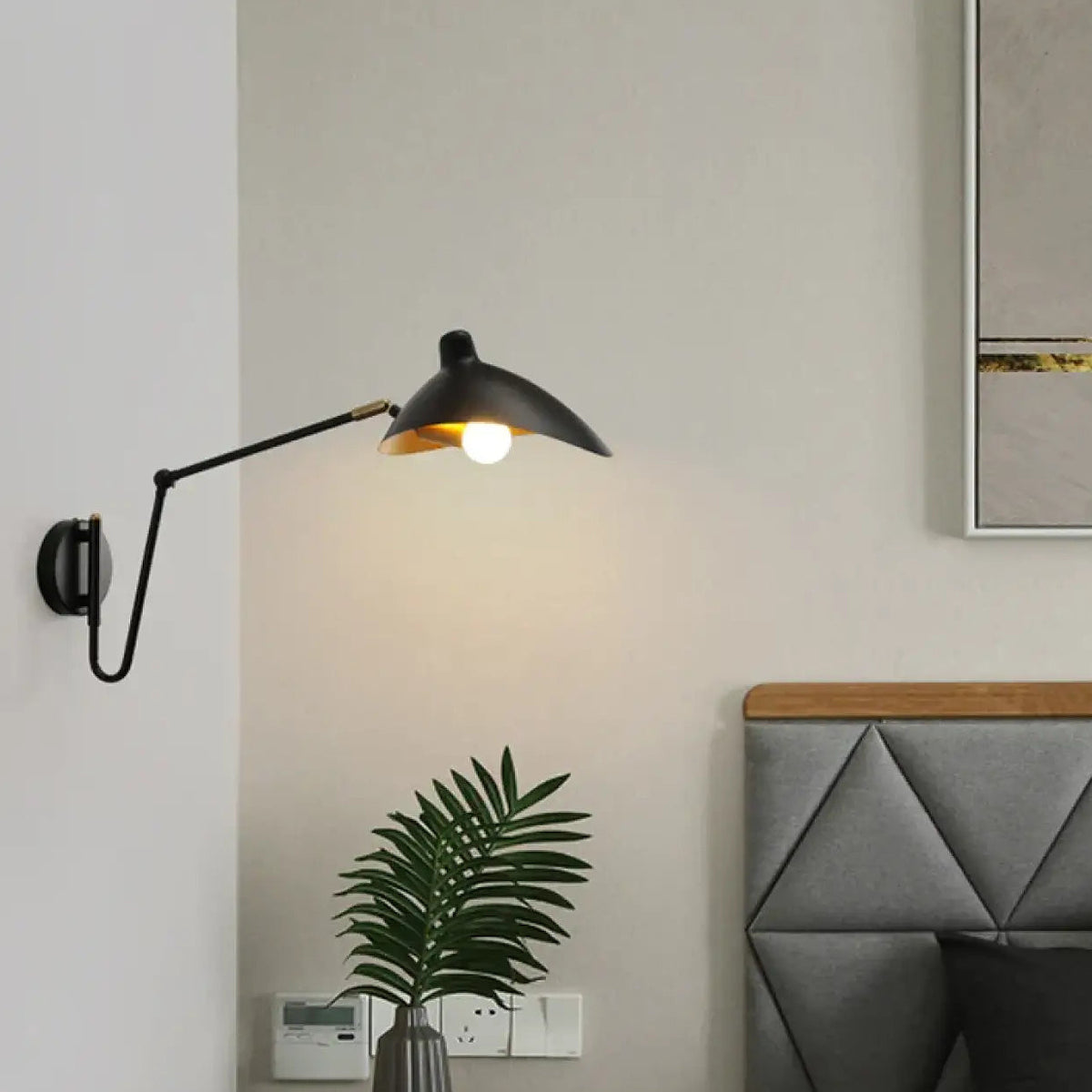 Applique de tête de lit scandinave, noir ou doré