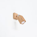 Applique murale en chêne, spot orientable à tête cubique, GU10