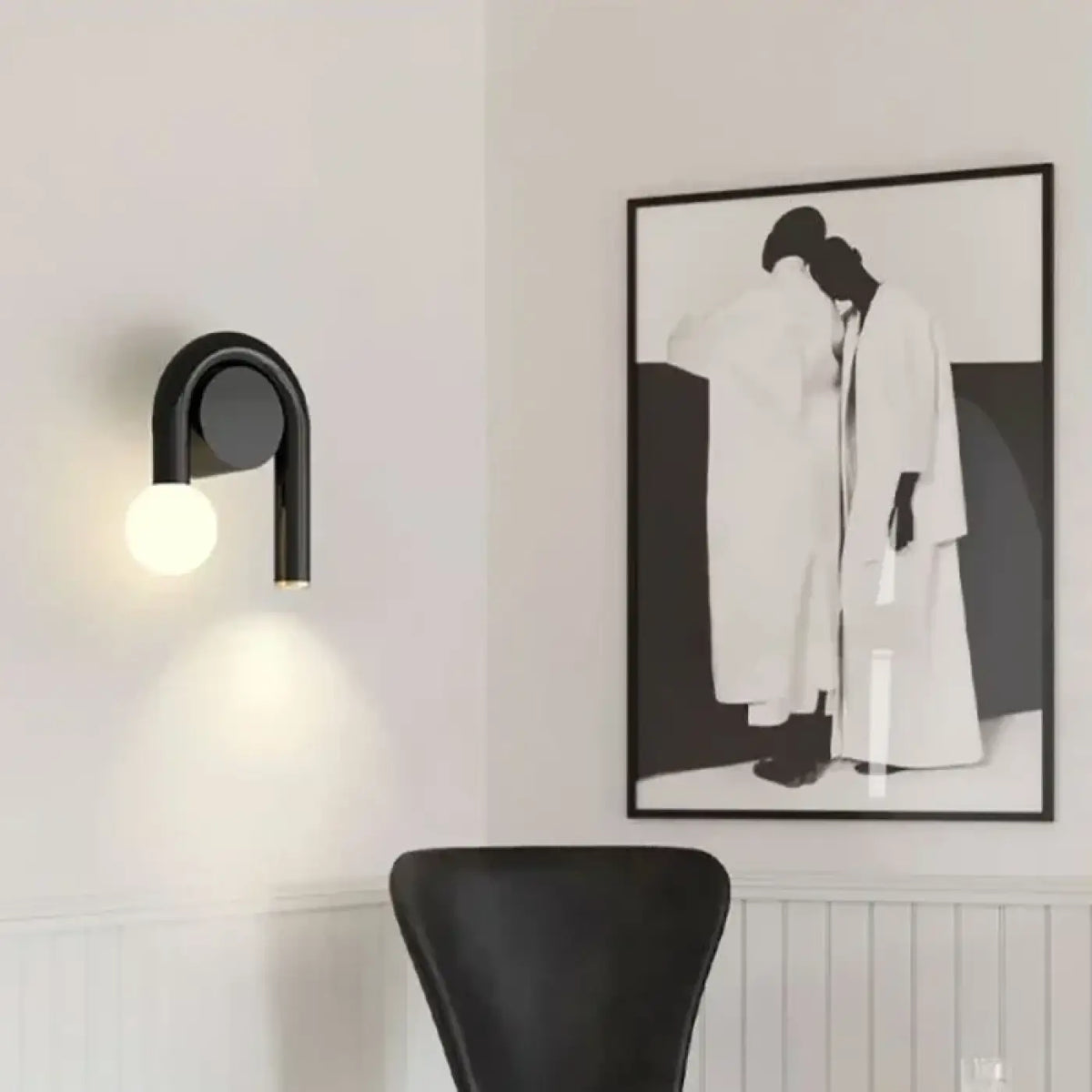 Applique murale scandinave, blanche ou noire