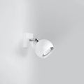 Applique murale spot boule sur bras mobile, blanc ou noir, blanc