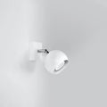 Applique murale spot boule sur bras mobile, blanc ou noir, blanc