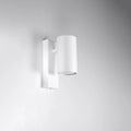 Applique murale cylindre sur platine, lumière vers le bas, GU10, blanc