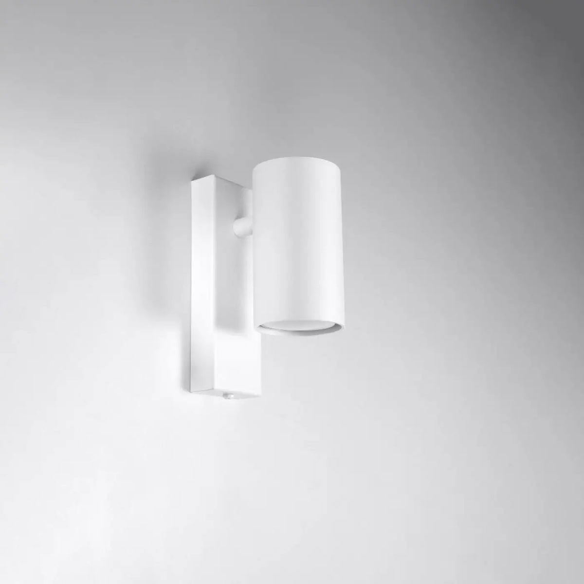 Applique murale cylindre sur platine, lumière vers le bas, GU10, blanc