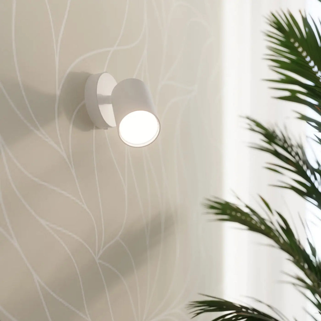 Applique murale spot cylindre orientable en acier, GU10
