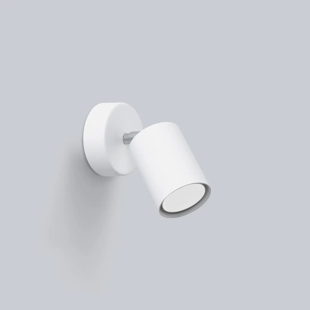 Applique murale spot cylindre orientable en acier, GU10, blanc