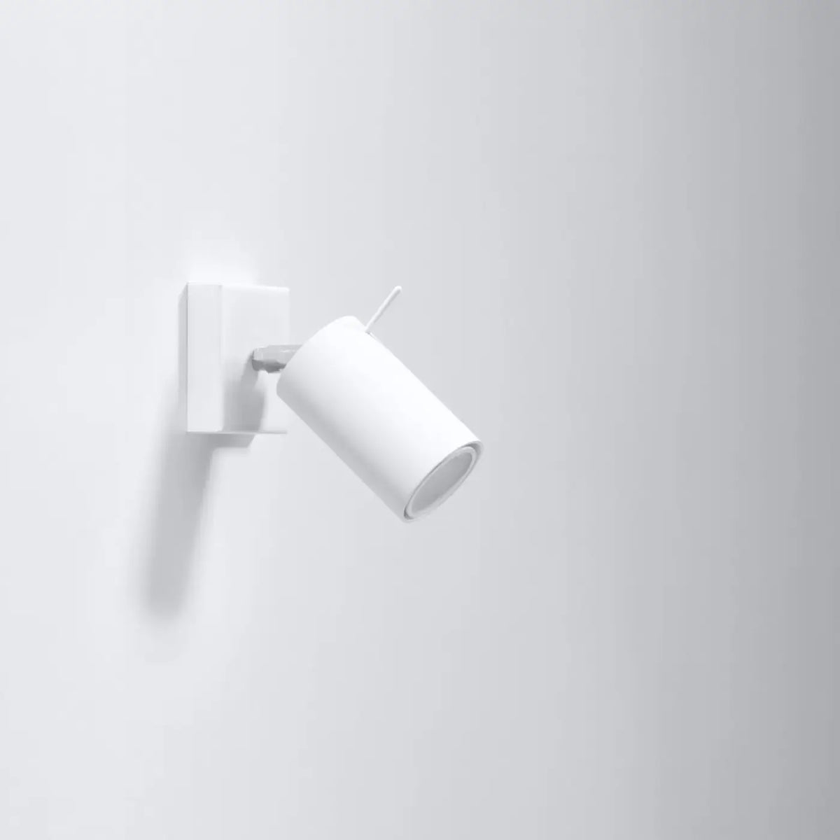 Applique murale spot cylindre en acier sur bras mobile, GU10, blanc