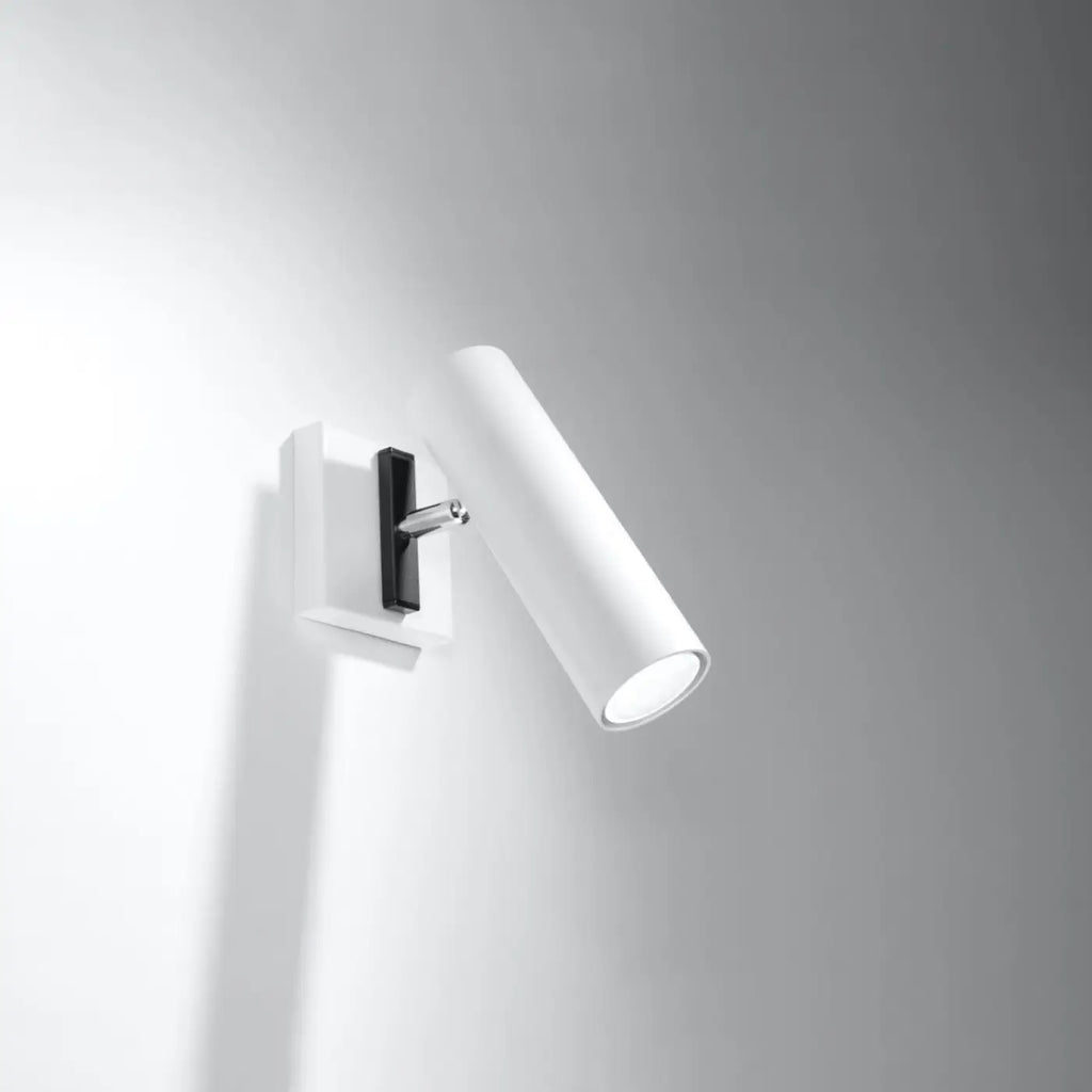 Applique murale spot tube fin orientable sur platine, GU10, blanc