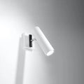 Applique murale spot tube fin orientable sur platine, GU10, blanc