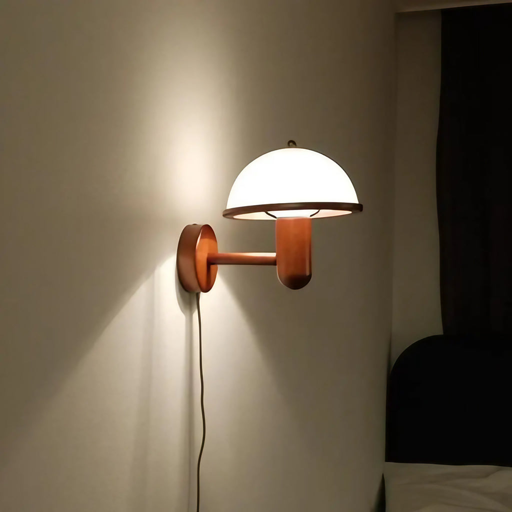 Applique murale champignon, abat-jour arrondi