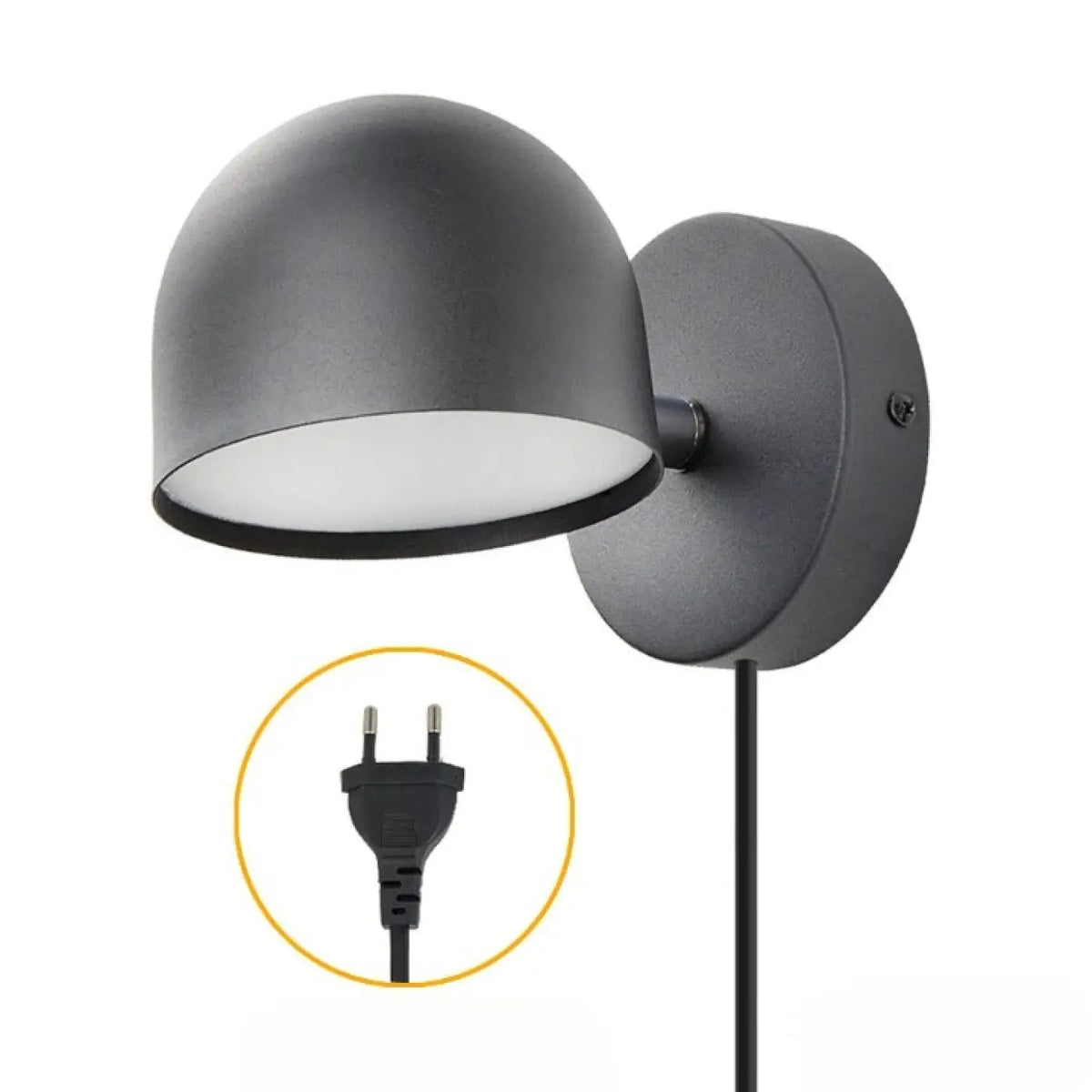 Applique scandinave à abat-jour arrondi, quatre modèles, noir
