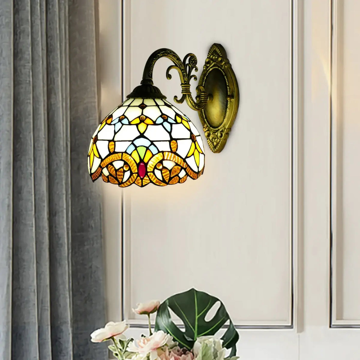 Applique murale vintage en mosaïque de verre coloré