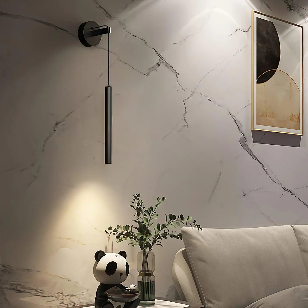 Applique murale à lampe suspendue pour chambre, doré ou noir
