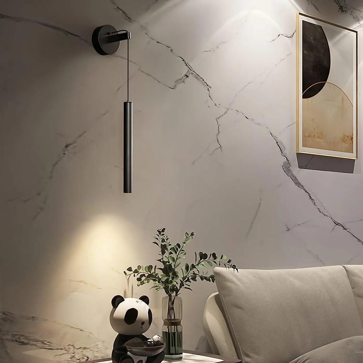 Applique murale à lampe suspendue pour chambre, doré ou noir