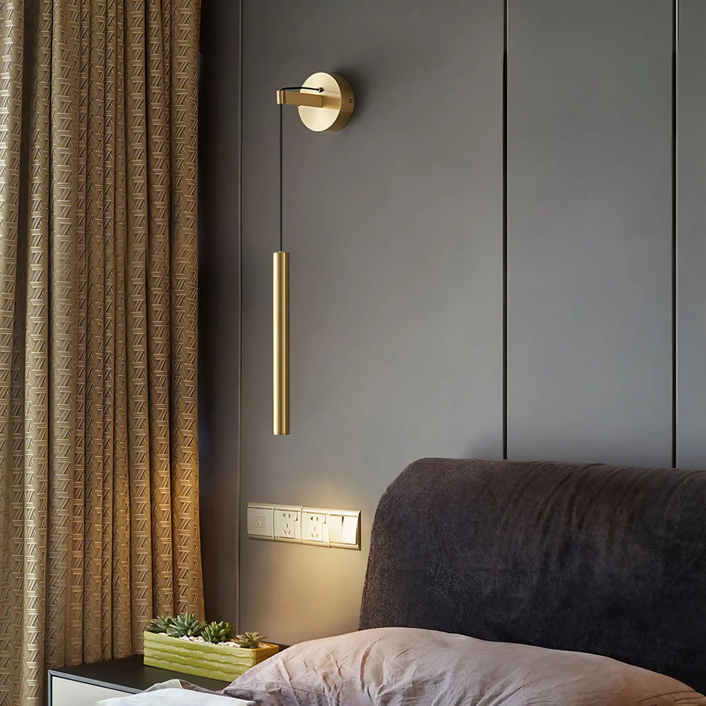 Applique murale à lampe suspendue pour chambre, doré ou noir