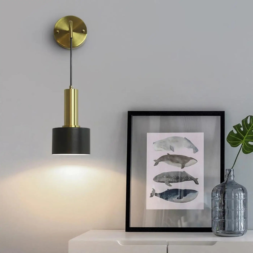 Applique murale suspendue, coloris noir ou doré