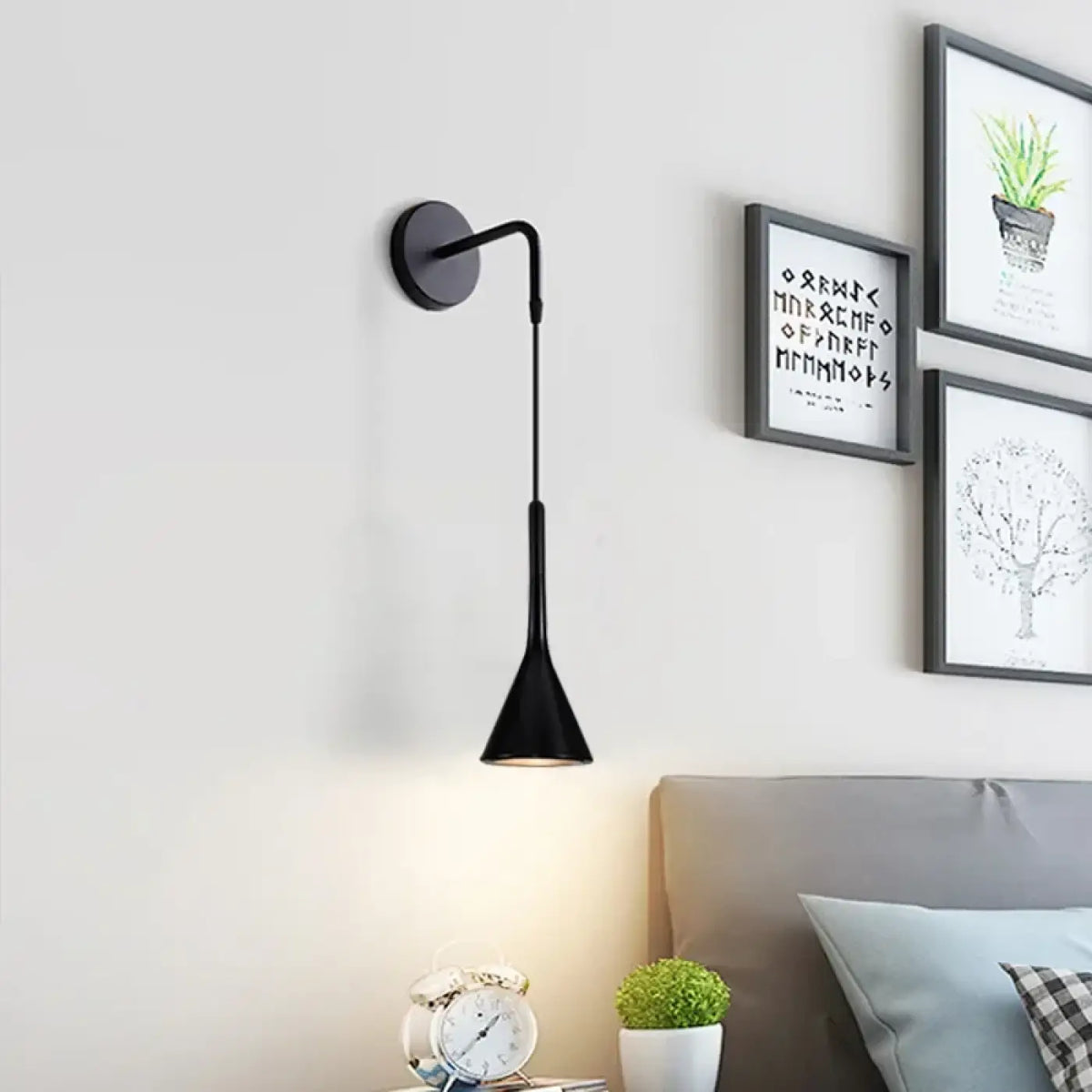 Applique tête de lit suspendue style scandinave, cinq coloris, noir