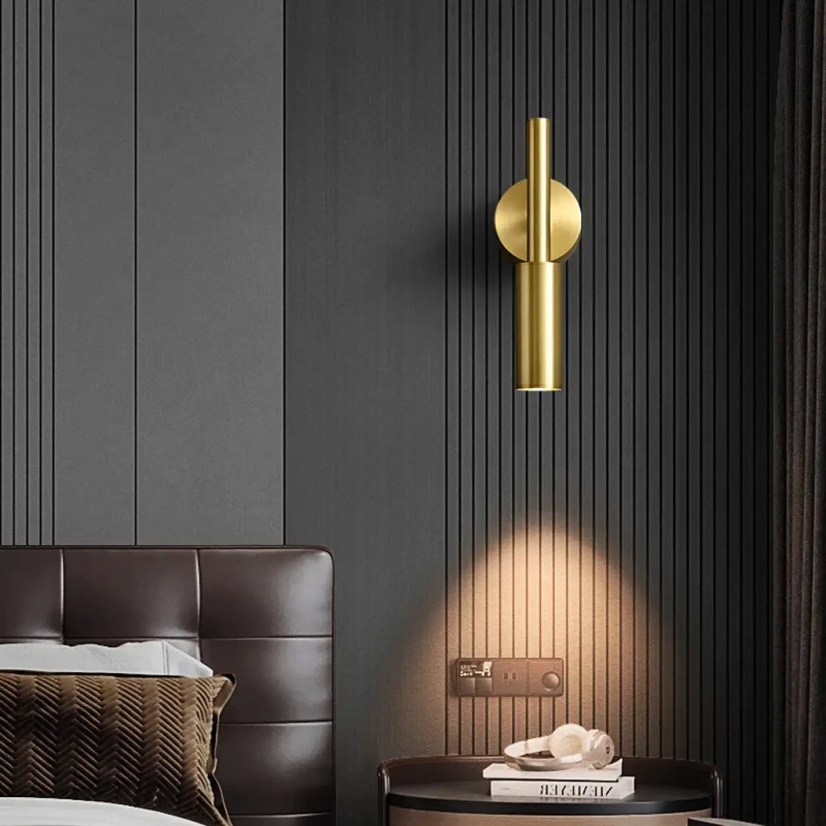 Applique murale de tête de lit noire et dorée, quatre finitions