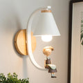 Applique murale fillette assise, blanc ou noir, blanc