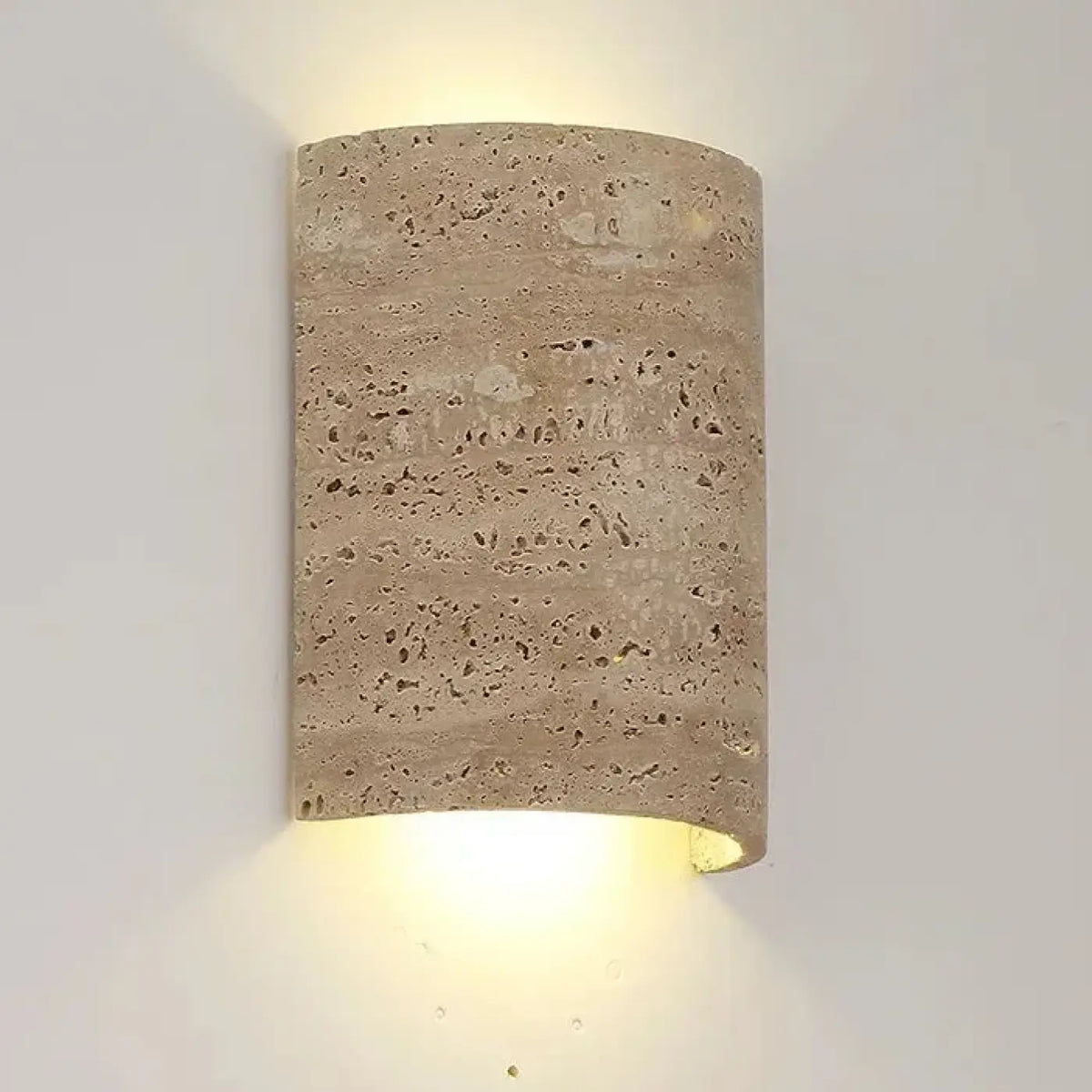 Applique murale LED en travertin, blanc chaud ou froid