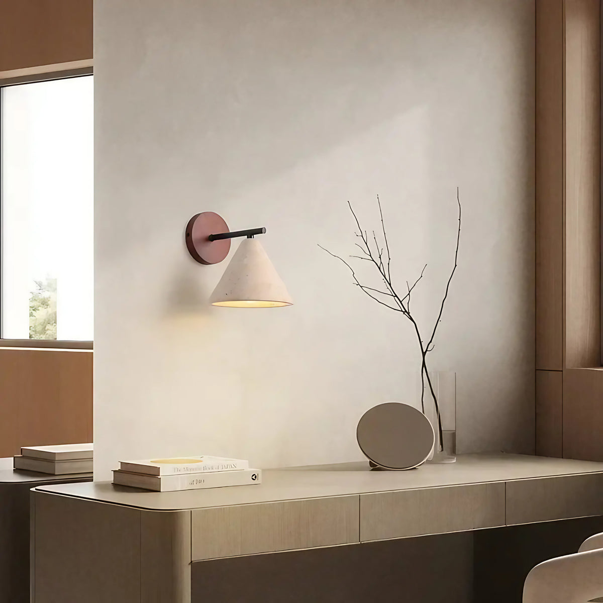 Applique murale triangle en pierre blanche naturelle