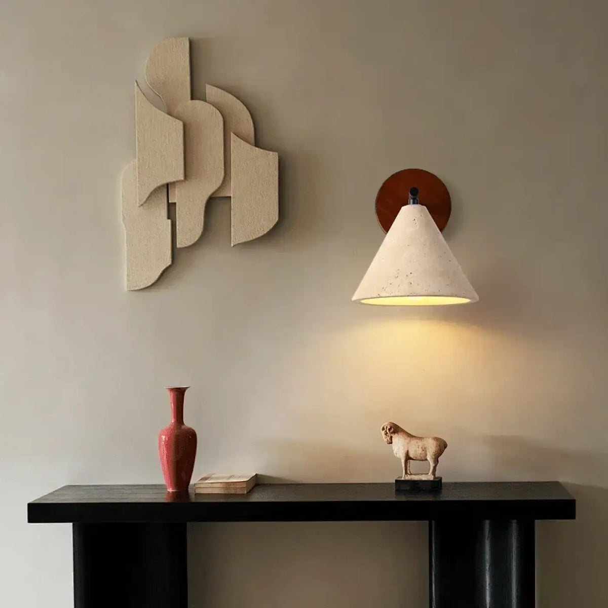 Applique murale triangle en pierre blanche naturelle