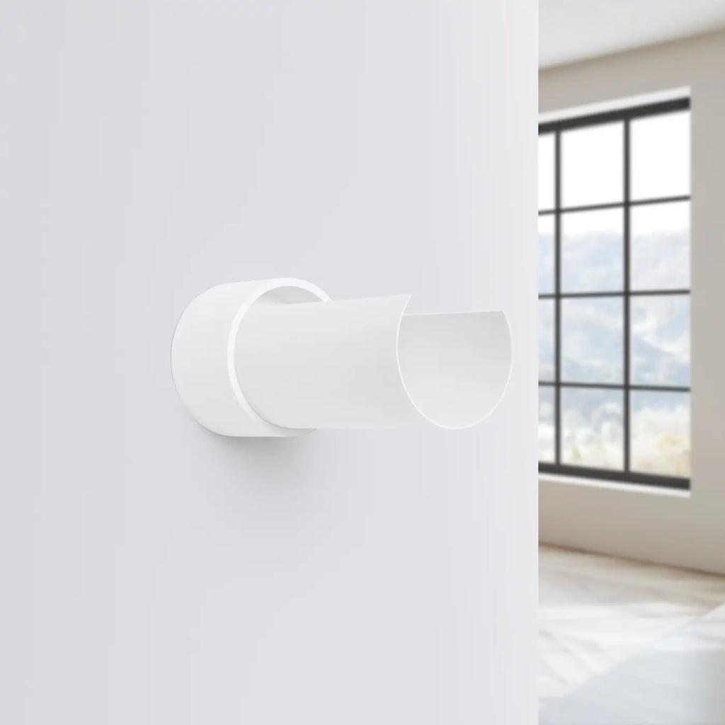 Applique murale cylindre en acier blanc, 1 ou 2 sources E27
