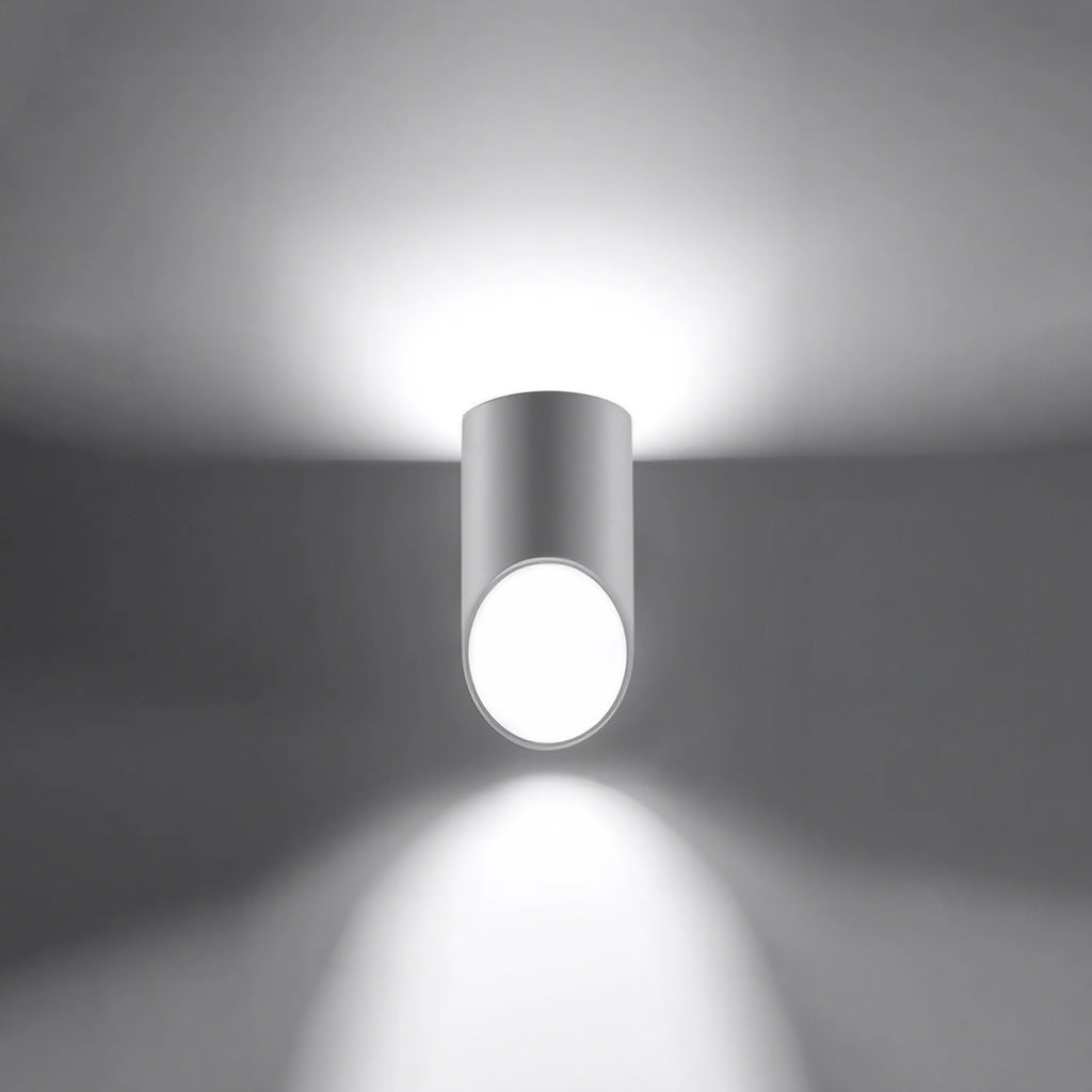 Applique murale tube en aluminium coupé en biais, 20 ou 30 cm