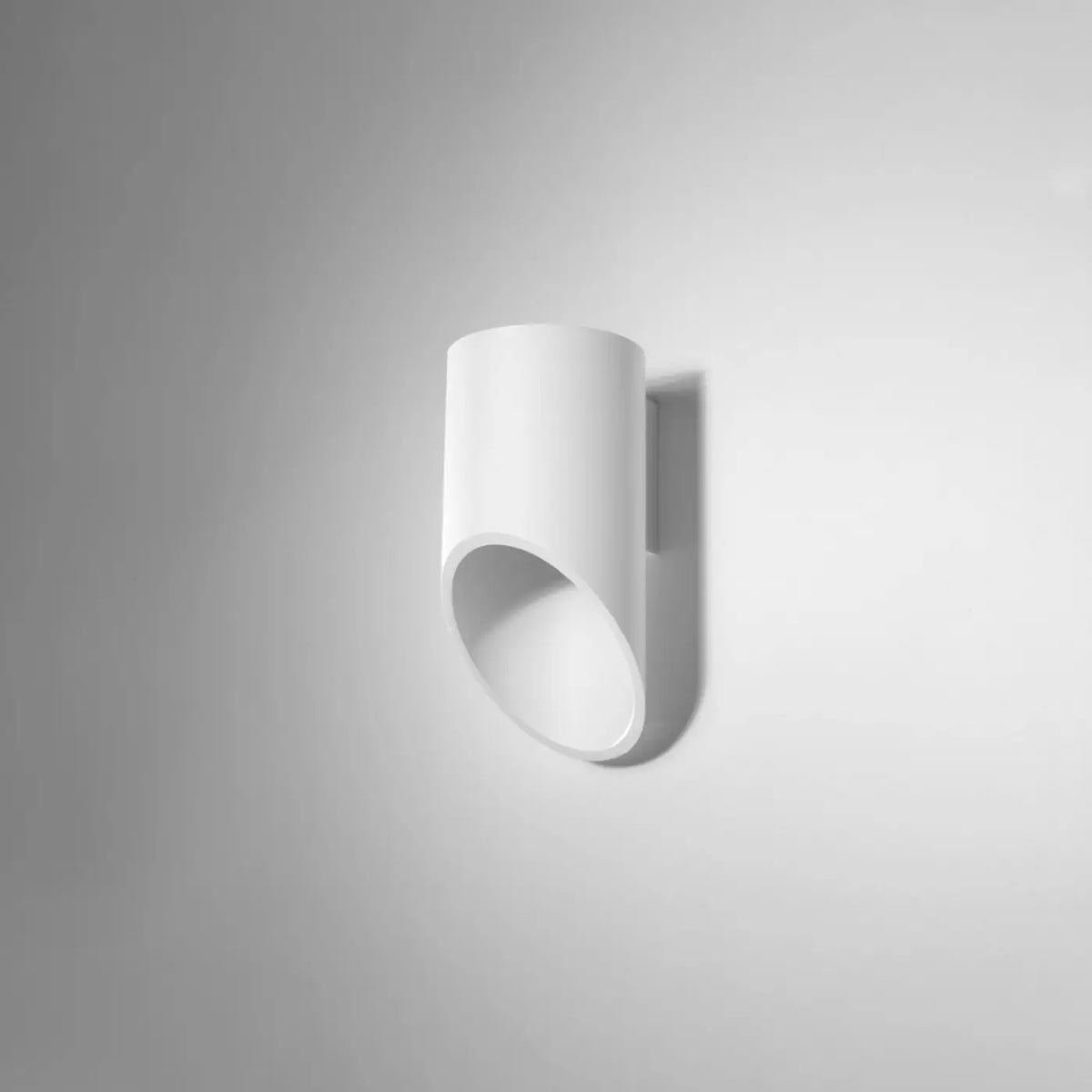 Applique murale tube en aluminium coupé en biais, 20 ou 30 cm, blanc