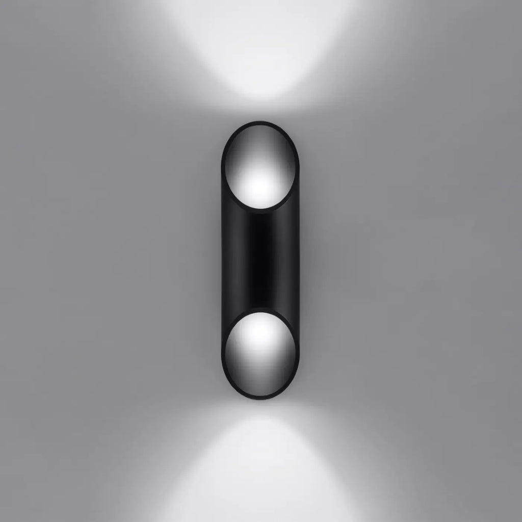 Applique murale tube en aluminium coupé en biais, 20 ou 30 cm