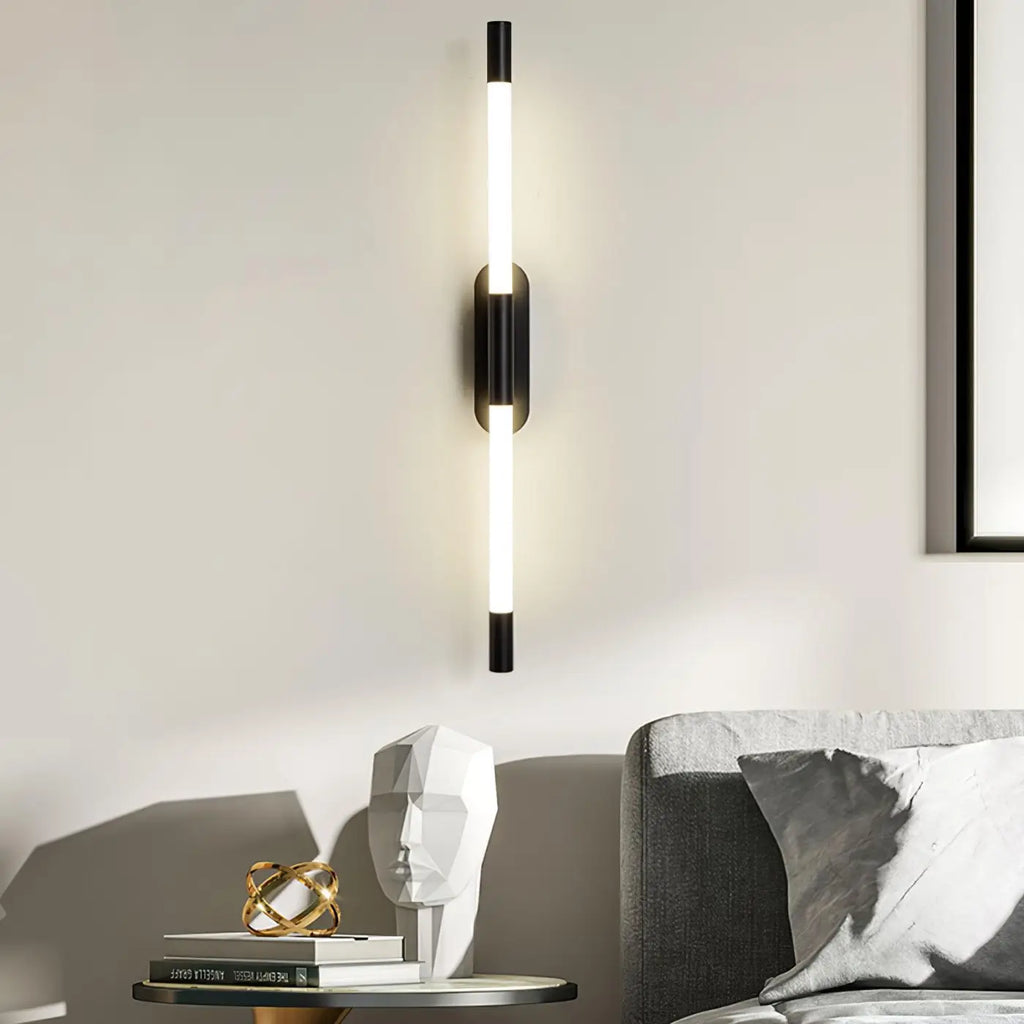 Applique murale tube cylindrique, noir ou doré
