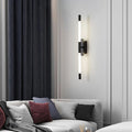Applique murale tube cylindrique, noir ou doré, noir