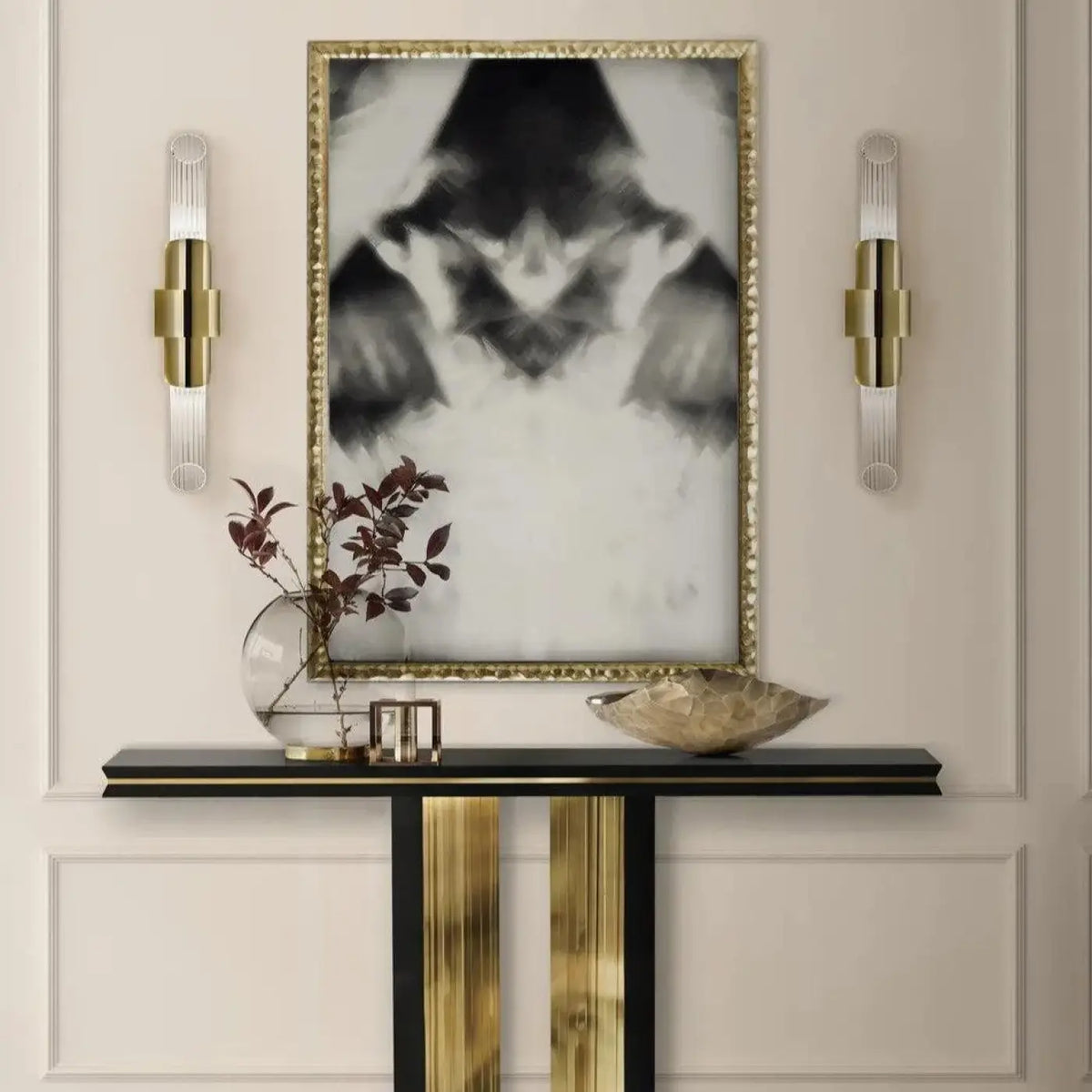 Applique murale tube en verre, forme cylindrique