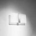 Applique murale en verre dépoli blanc et chrome, 35 cm, 2 ampoules G9