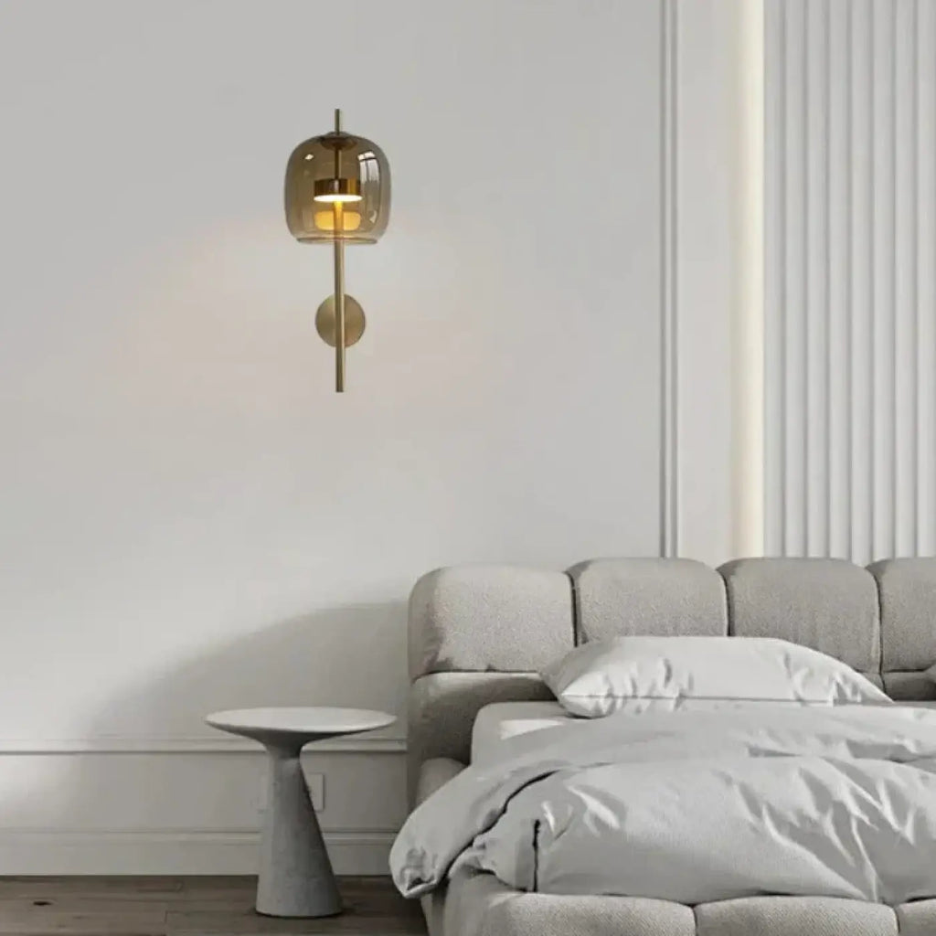 Applique murale en verre minimaliste, gris fumé ou ambre