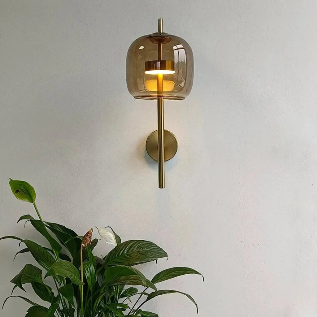 Applique murale en verre minimaliste, gris fumé ou ambre