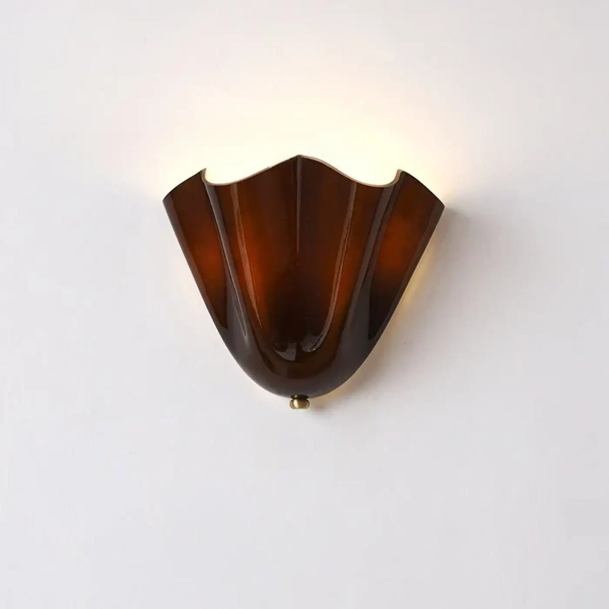 Applique murale coquillage en verre, vert, marron ou beige