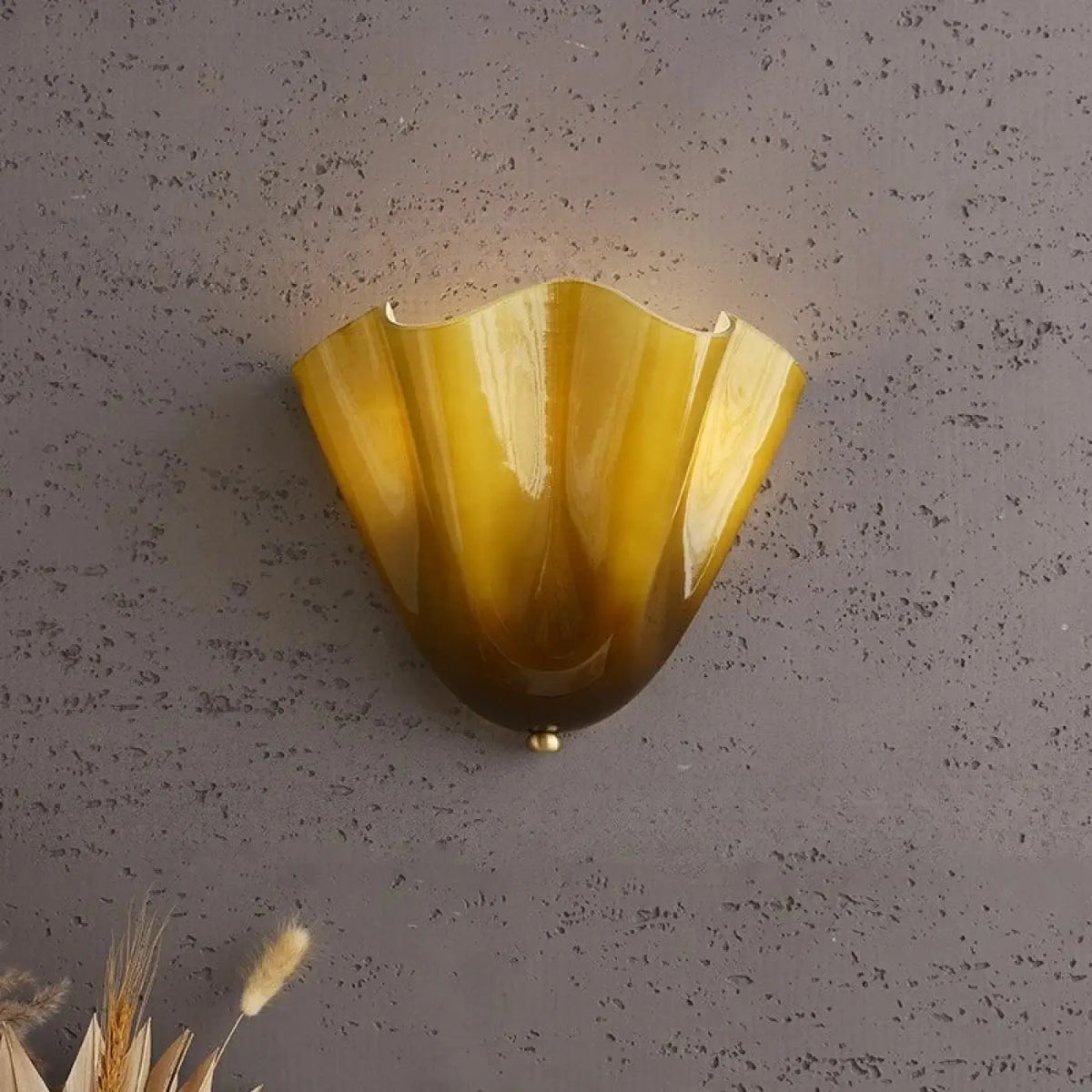Applique murale coquillage en verre, vert, marron ou beige