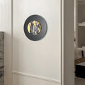 Applique murale ronde noire, diffuseur effet marbre LED