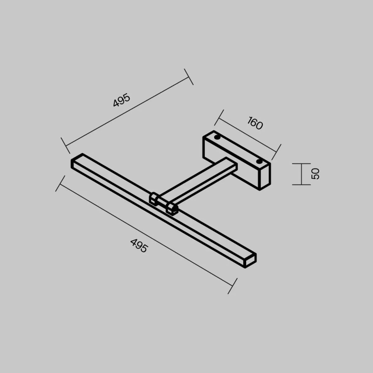 Applique pour tableau LED orientable, tête linéaire de 49,5 cm