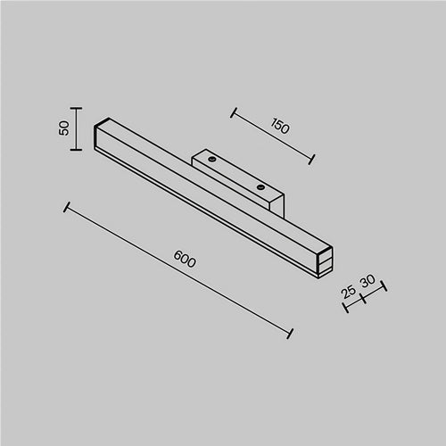 Applique LED pour tableau en aluminium noir, bras déporté, 4000 K