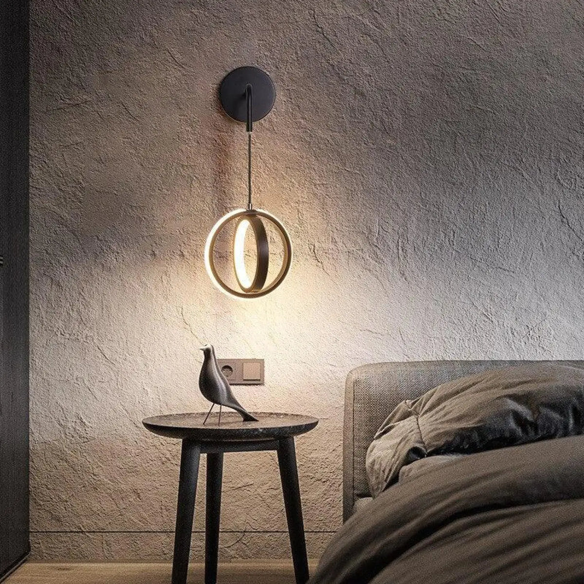 Applique murale pour chambre adulte, dorée ou noire