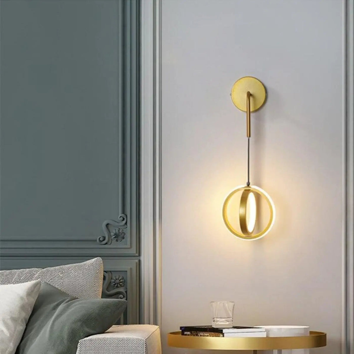 Applique murale pour chambre adulte, dorée ou noire