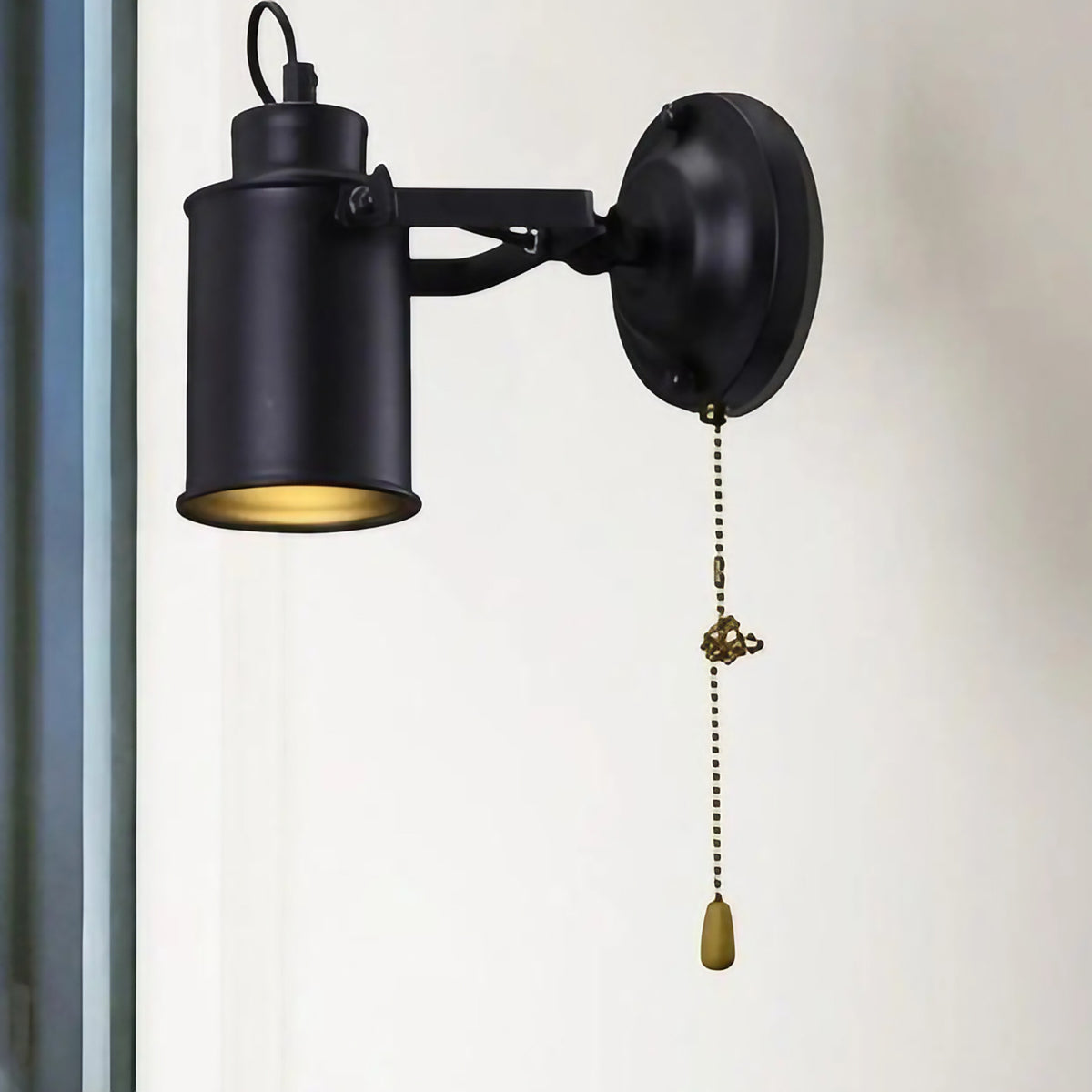 Applique murale noire pour salon et bureau, ligne minimaliste