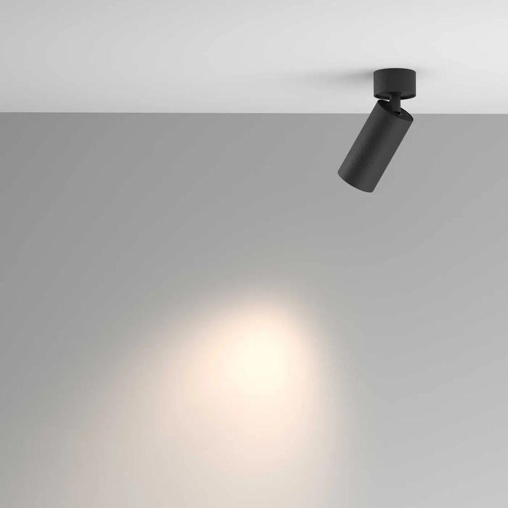 Spot orientable en saillie, cylindre en aluminium texturé GU10