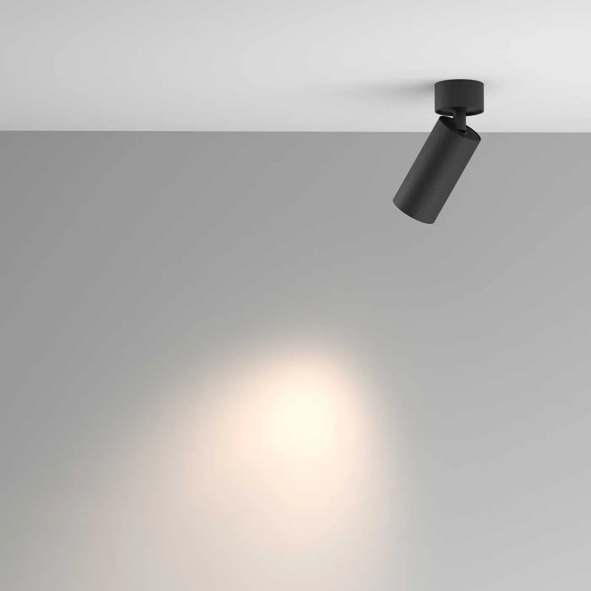 Spot orientable en saillie, cylindre en aluminium texturé GU10