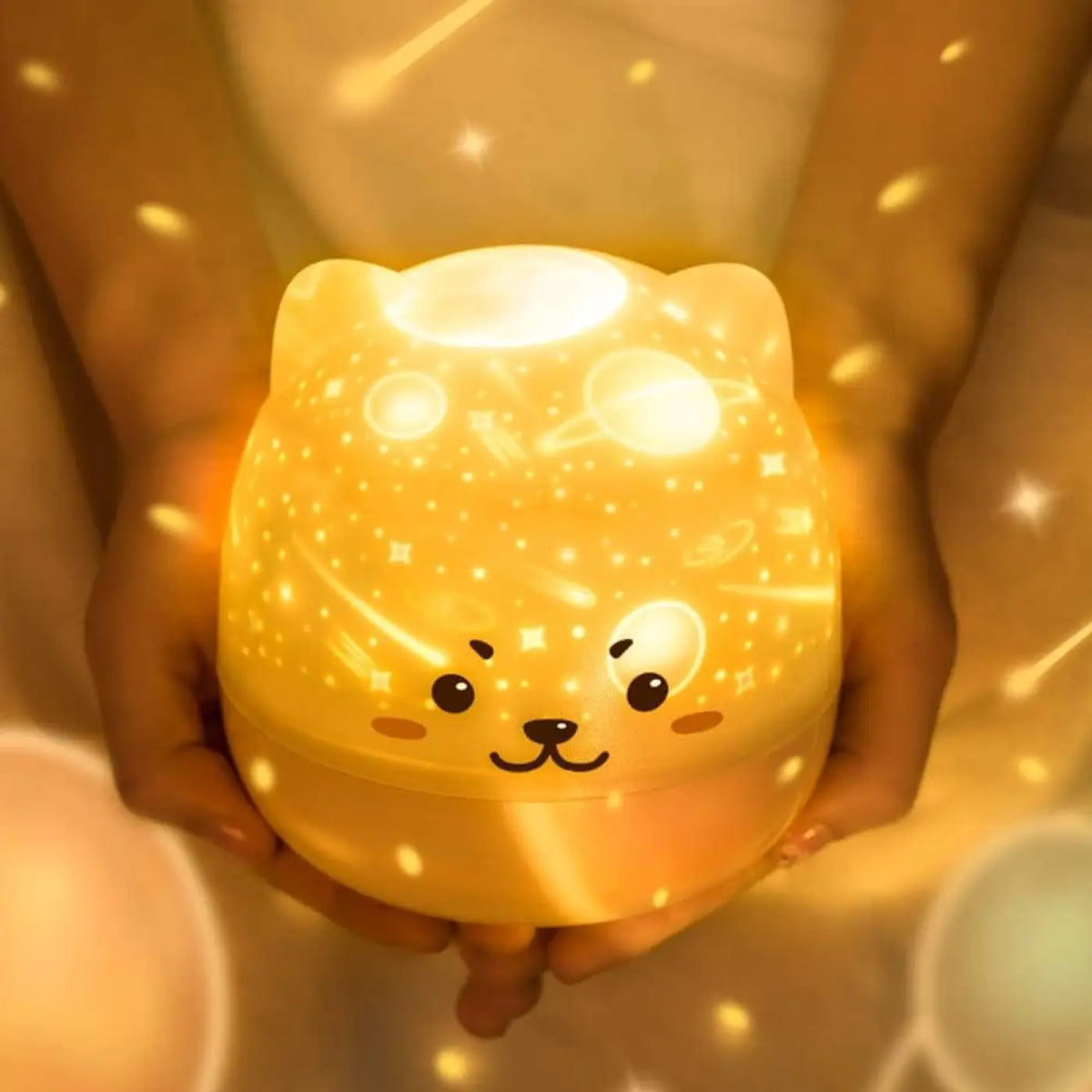 Veilleuse projecteur pour bébé, motifs animés en couleurs au plafond